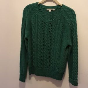 Boden Kerry Green Cable Knit Sweater